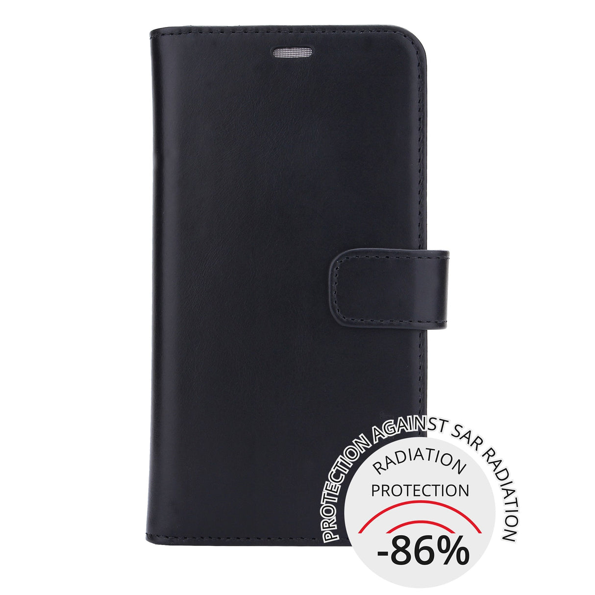 RadiCover 2-in-1 - iPhone 12 / 12 Pro - Genuine Leather Case - 86% Radiation Protection - Black