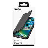 iPhone 15 SBS Wallet Lite Case - Black