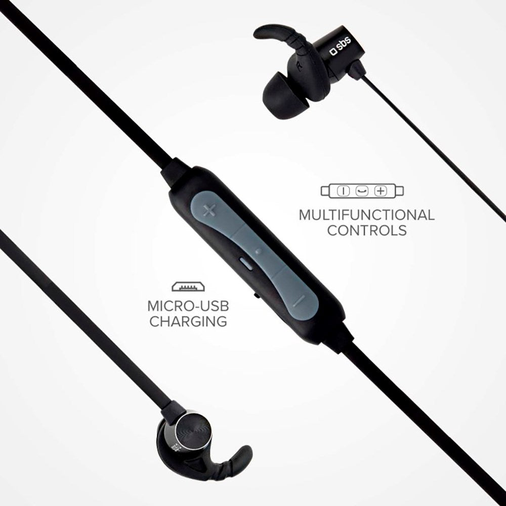 SBS BT501 Magnetic Bluetooth In-Ear Headphones - Black