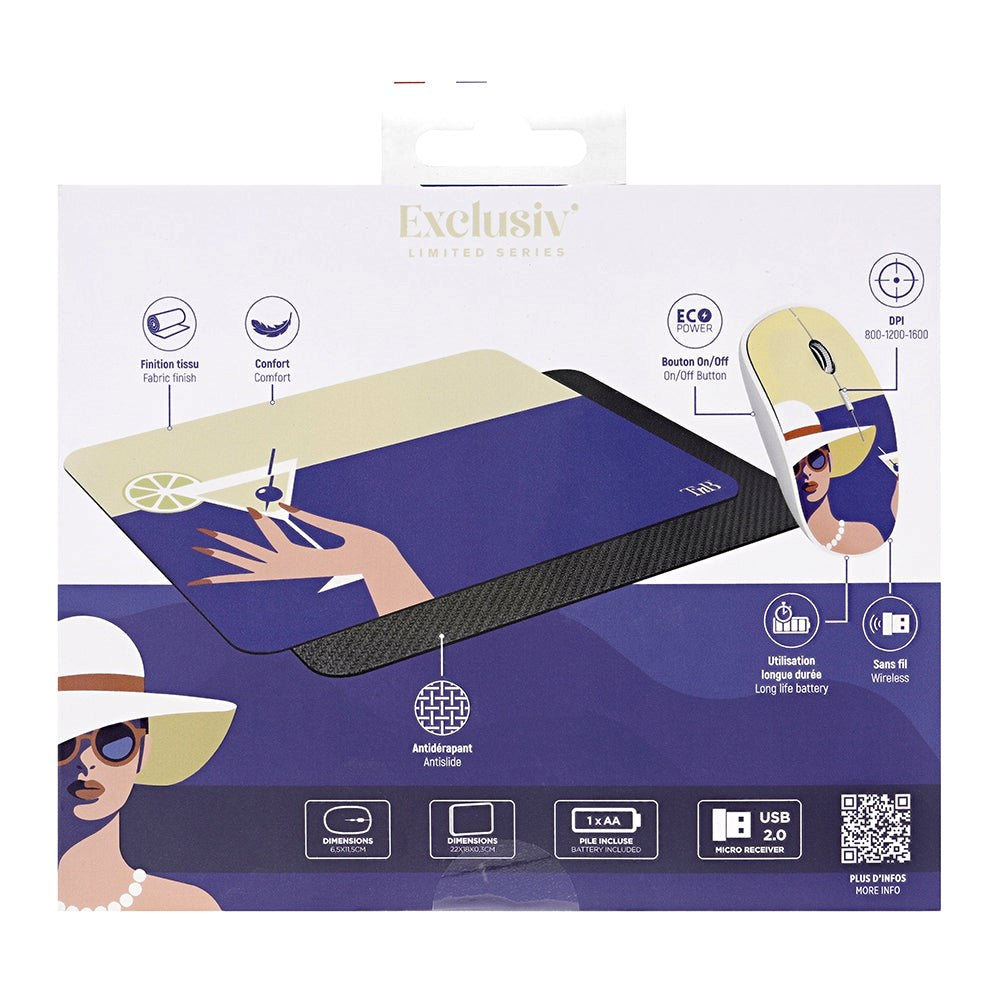 T'NB Exclusiv' Series Bundle Mouse Pad & Wireless Mouse - Cocktail