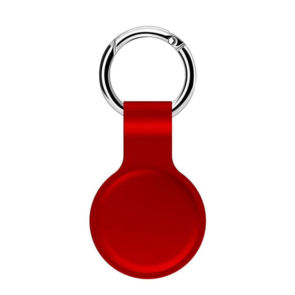 AirTag Silicone Case w. Round Carabiner - Red