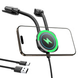 Baseus Flexible & Universal Car Phone Holder with Wireless Charging - MagSafe Compatible - Black