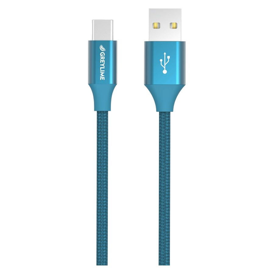 GreyLime Braided (3A/15W) USB-C Cable 1 m - Blue