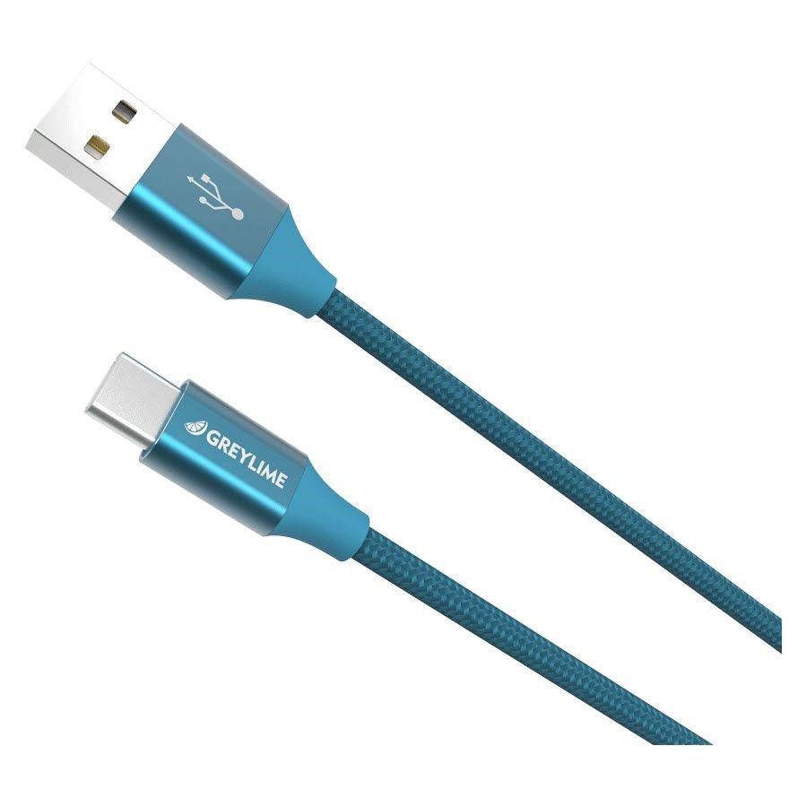 GreyLime Braided (3A/15W) USB-C Cable 1 m - Blue