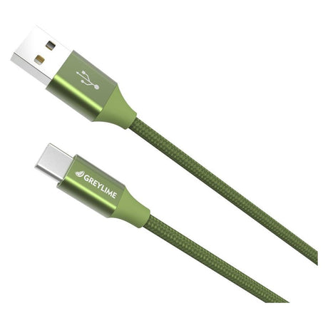 GreyLime Braided (3A/15W) USB-C Cable 1 m - Green