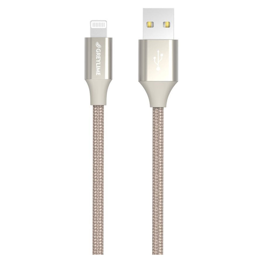 GreyLime Braided USB-A to Lightning Cable 1 m - Beige