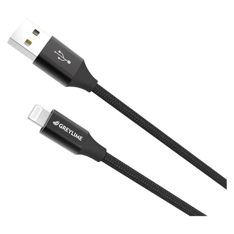 GreyLime Braided USB-A to Lightning Cable 1 m - Black