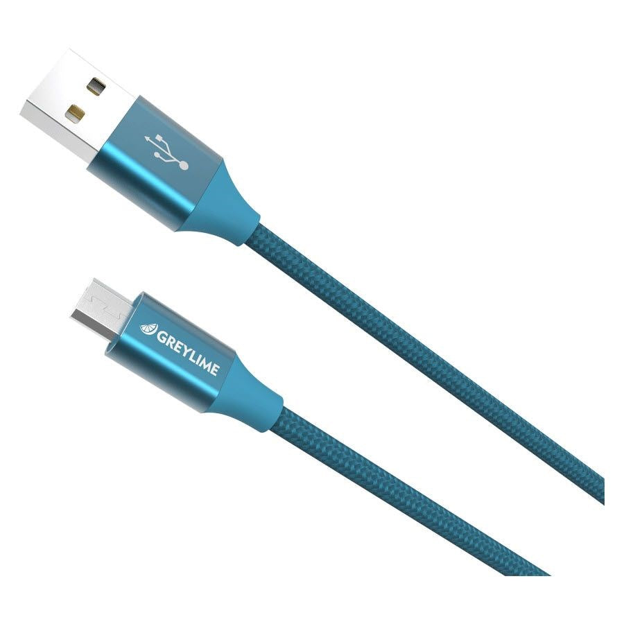 GreyLime Braided USB-A to Micro USB Cable 1 m - Blue