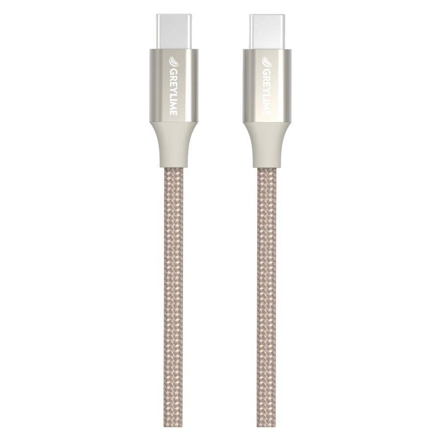 GreyLime 60W Braided USB-C to USB-C Cable 1 m - Beige