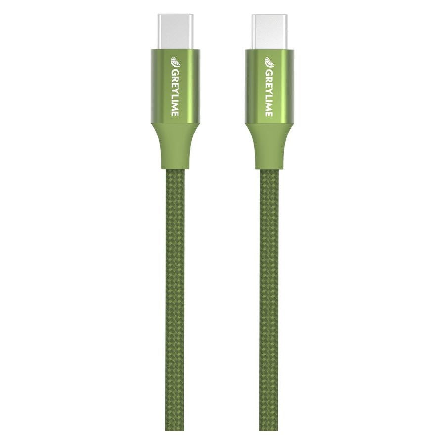 GreyLime Braided USB-C to USB-C Cable 1 m - Green