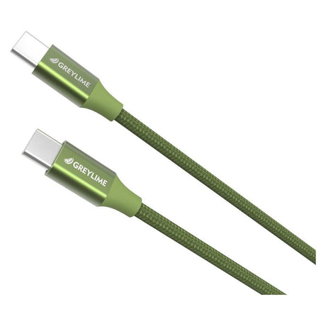 GreyLime 60W Braided USB-C to USB-C Cable 1 m - Green