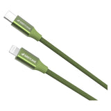 GreyLime 18W Braided USB-C to Lightning Cable 1 m - Green