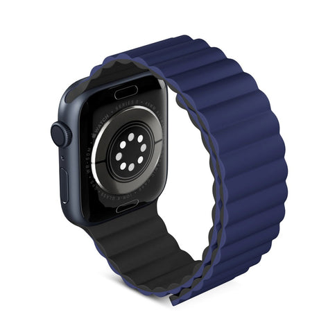 Apple Watch (42/44/SE/45/46/49mm) Epico Magnetic Silicone Strap - Blue / Black