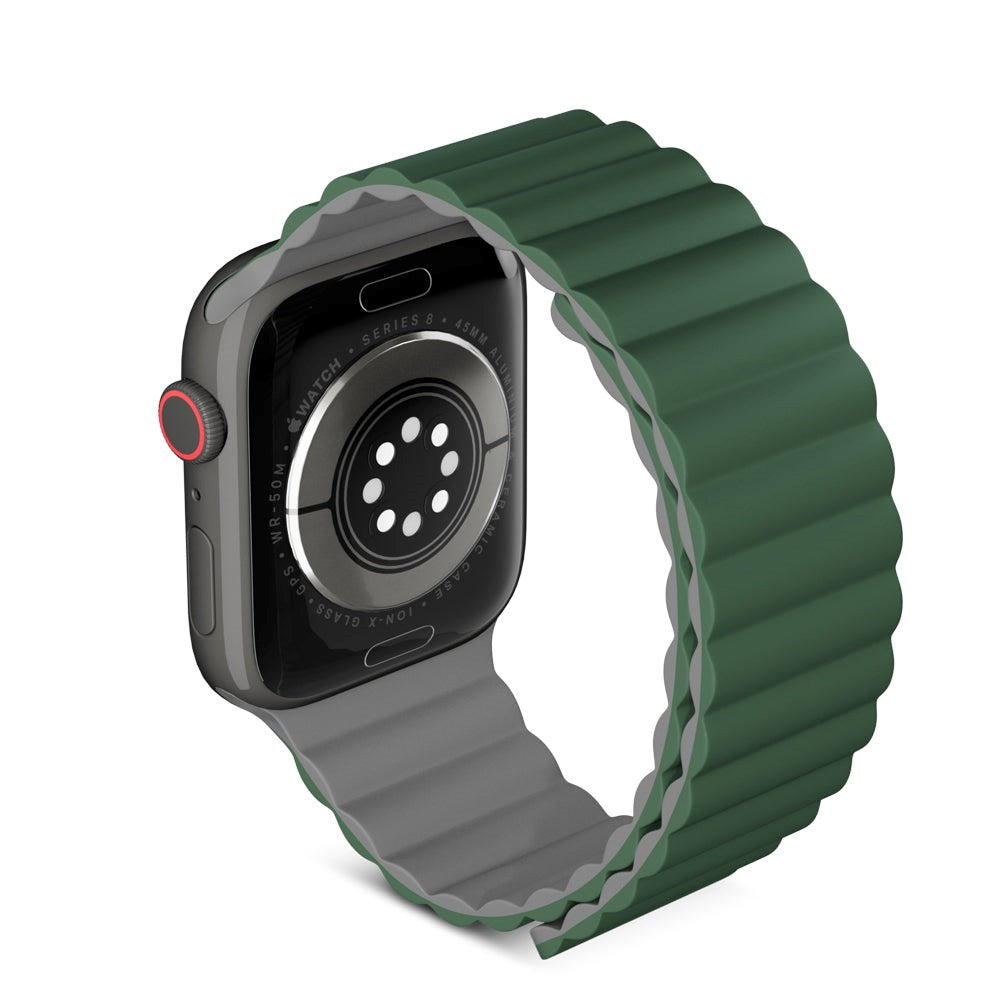 Apple Watch (42/44/SE/45/46/49mm) Epico Magnetic Silicone Strap - Green / Grey