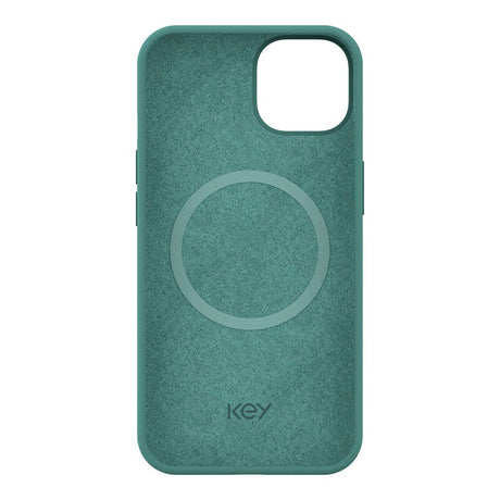 iPhone 13 Key Magnetic Silicone Back Case - Antibacterial - Olive Green