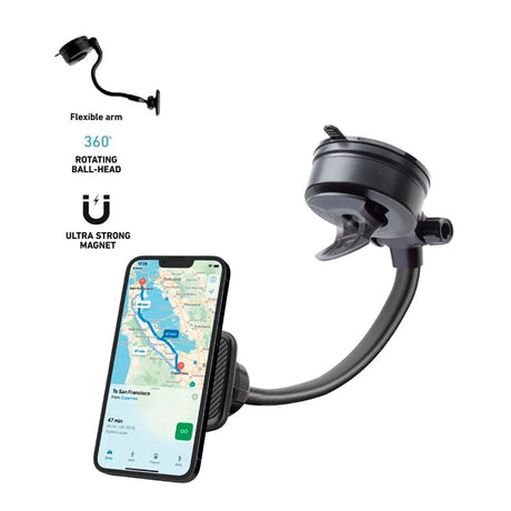 SBS California Magnetic Mobile Phone Holder for Car - Black