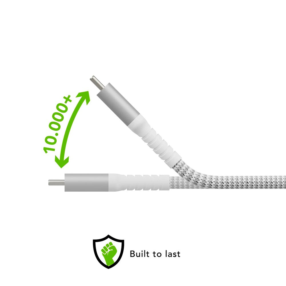 dbramante1928 Charging Cable Made from Braided Recycled Materials - USB-C to USB-C - 100W - 1.2M - White