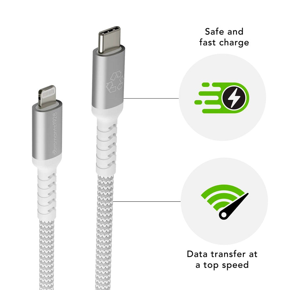 dbramante1928 Braided Charging Cable - USB-C to Lightning - 36W - 1.2M - White