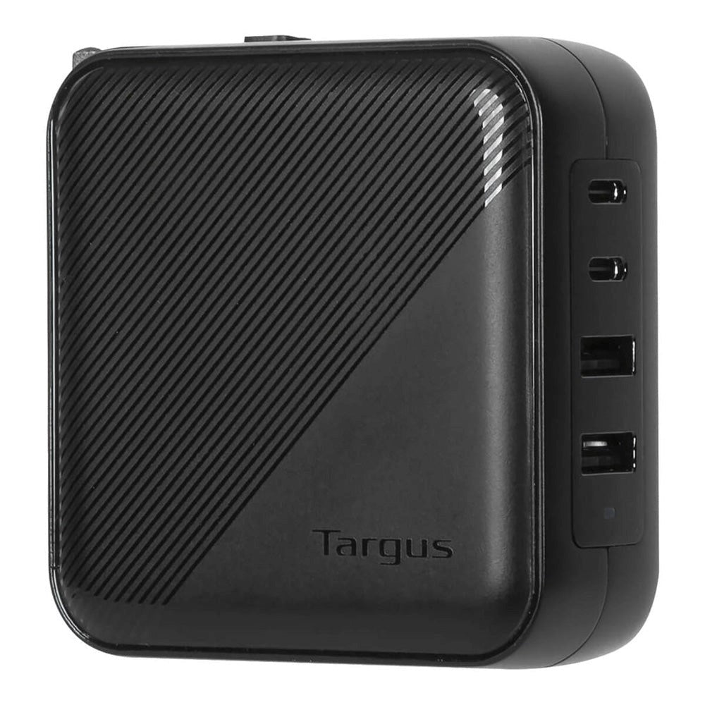 Targus 100W GaN PD Wall Charger with 2 x USB-C, 2 x USB-A and Travel Adapters - Black