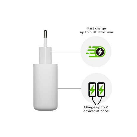 dbramante1928 EU Wall Charger - 2 x USB-C 20W - White