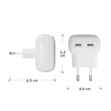 20W Wall Charger dbramante1928 with 2 x USB-C Plugs - White