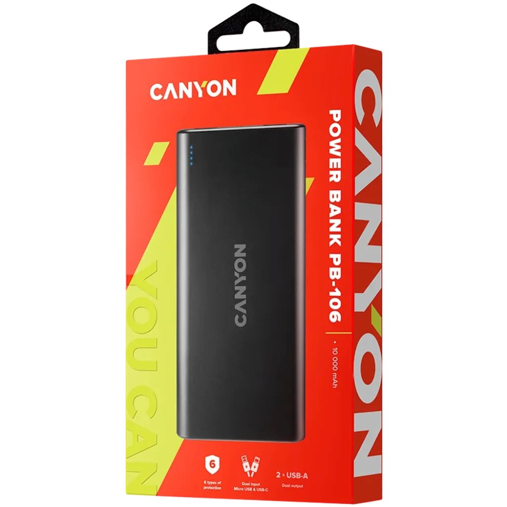 Canyon PB106 PowerBank - 10.000 mAh - Black