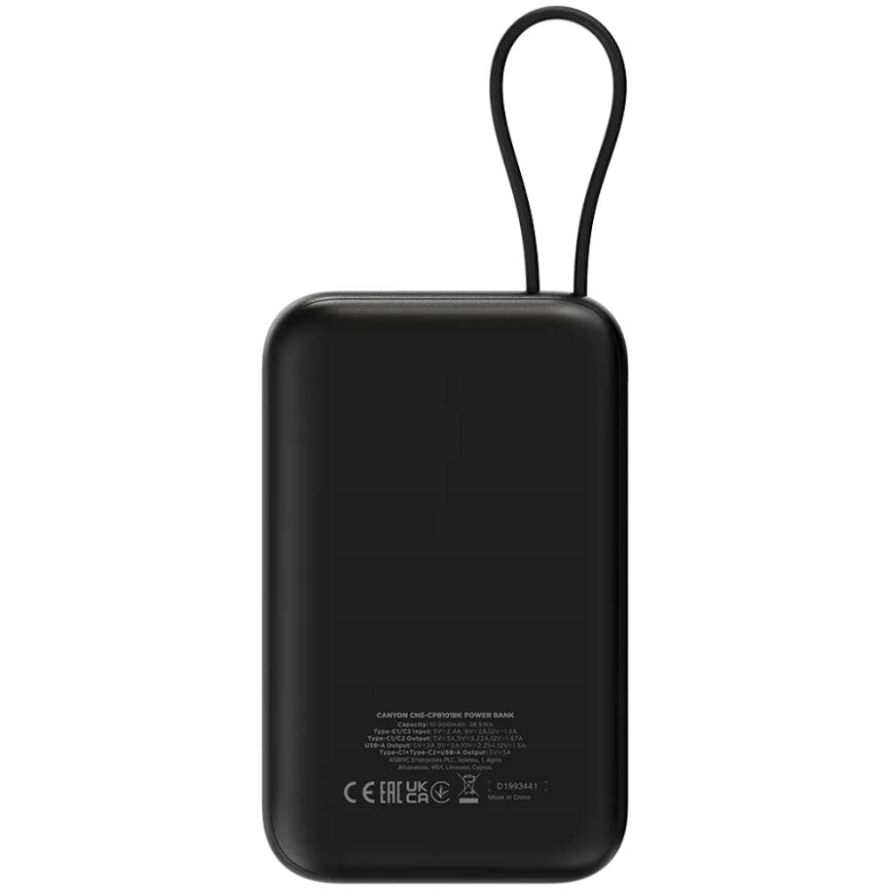 Canyon OnPower 101 22.5W PowerBank - 10.000 mAh - Black