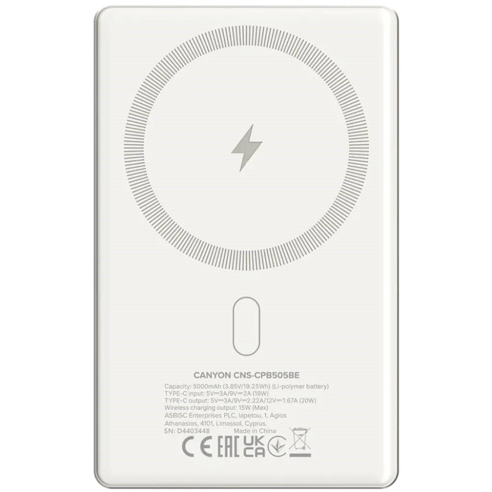Canyon OnPower 510 10.000 mAh PowerBank - MagSafe Compatible - Beige