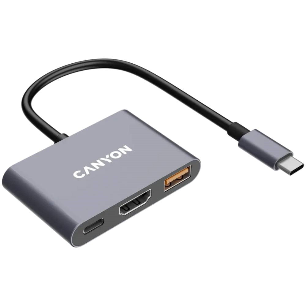 Canyon DS4 100W 3-in-1 USB-C Hub - Grey