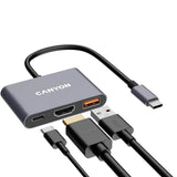 Canyon DS4 100W 3-in-1 USB-C Hub - Grey