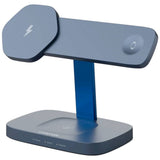 Canyon Hexagon 15W 3-in-1 Wireless Charger - Qi / MagSafe Compatible - Grey / Blue