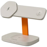 Canyon Hexagon 15W 3-in-1 Wireless Charger - Qi / MagSafe Compatible - Beige / Orange