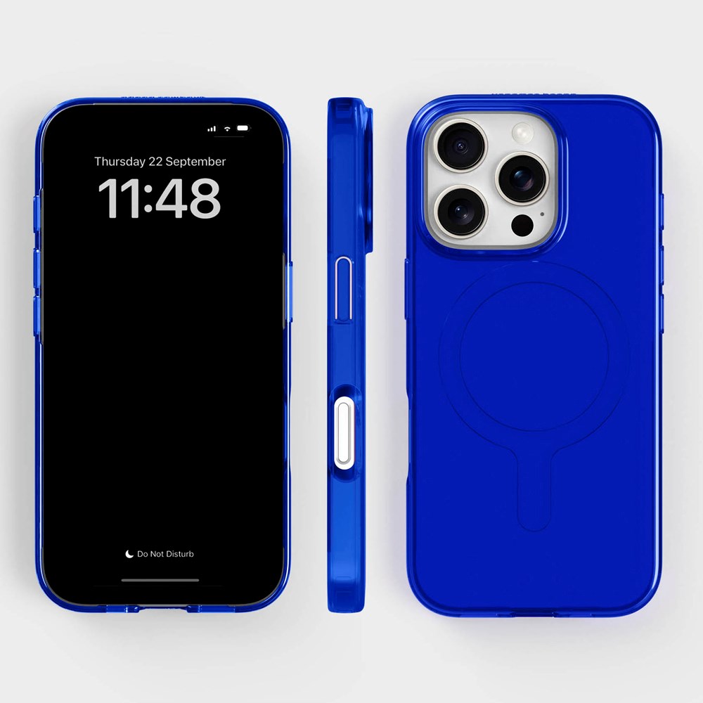 agood company iPhone 16 Pro CLRPRTCT 100% Recycled Plastic Case - Transparent / Cobalt Blue