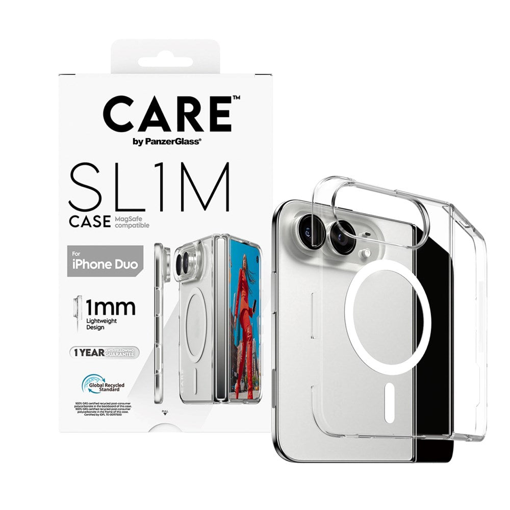 iPhone Duo CARE by PanzerGlass SL1M Case - MagSafe Compatible - Transparent