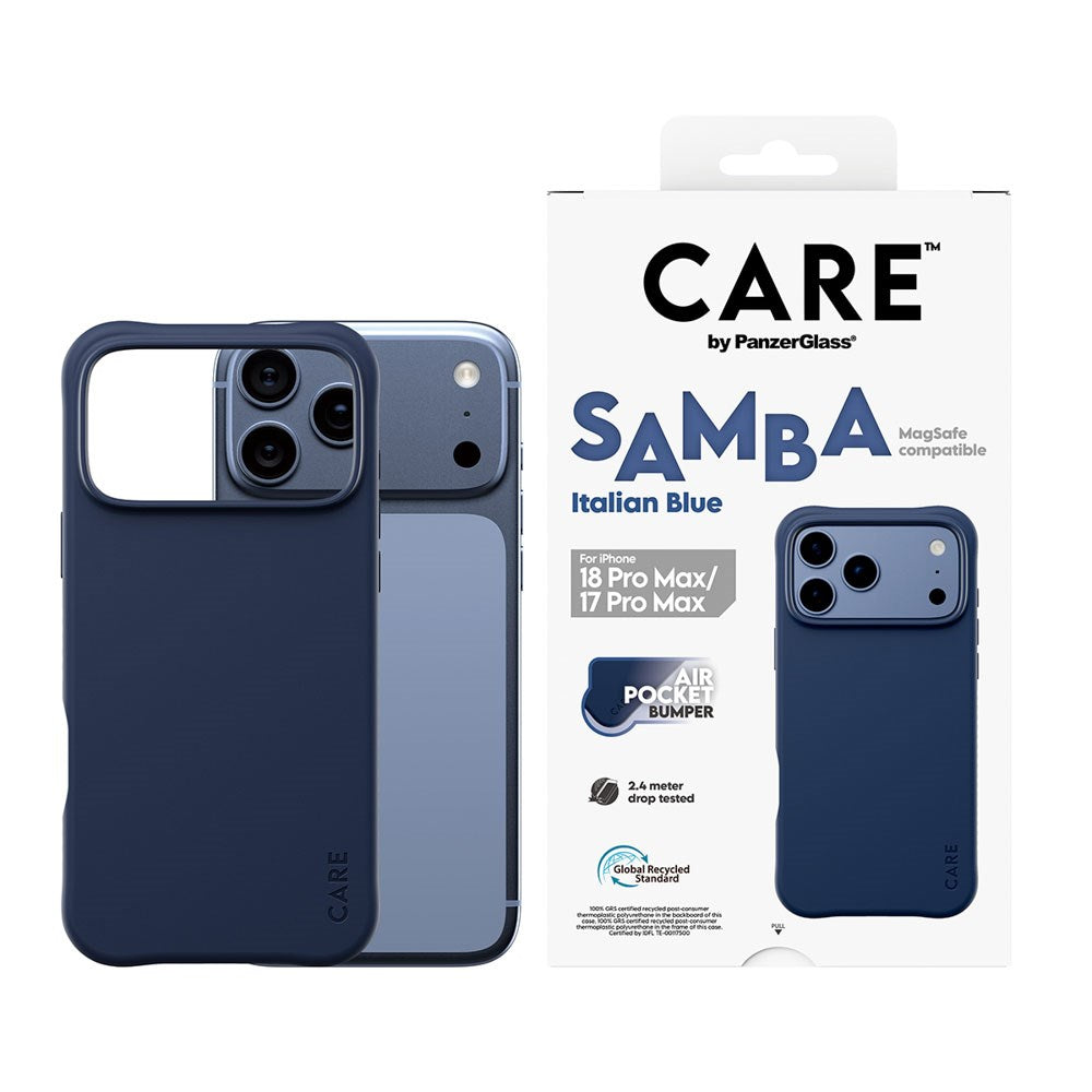 iPhone 18 Pro Max  / 17 Pro Max CARE by PanzerGlass Fashionable Samba Case - MagSafe Compatible - Italian Blue