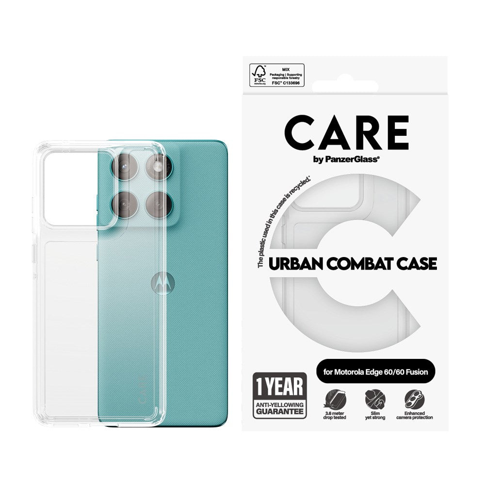 CARE by PanzerGlass Motorola Edge 60 / Edge 60 Fusion FLAGSHIP Urban Combat Case - Transparent