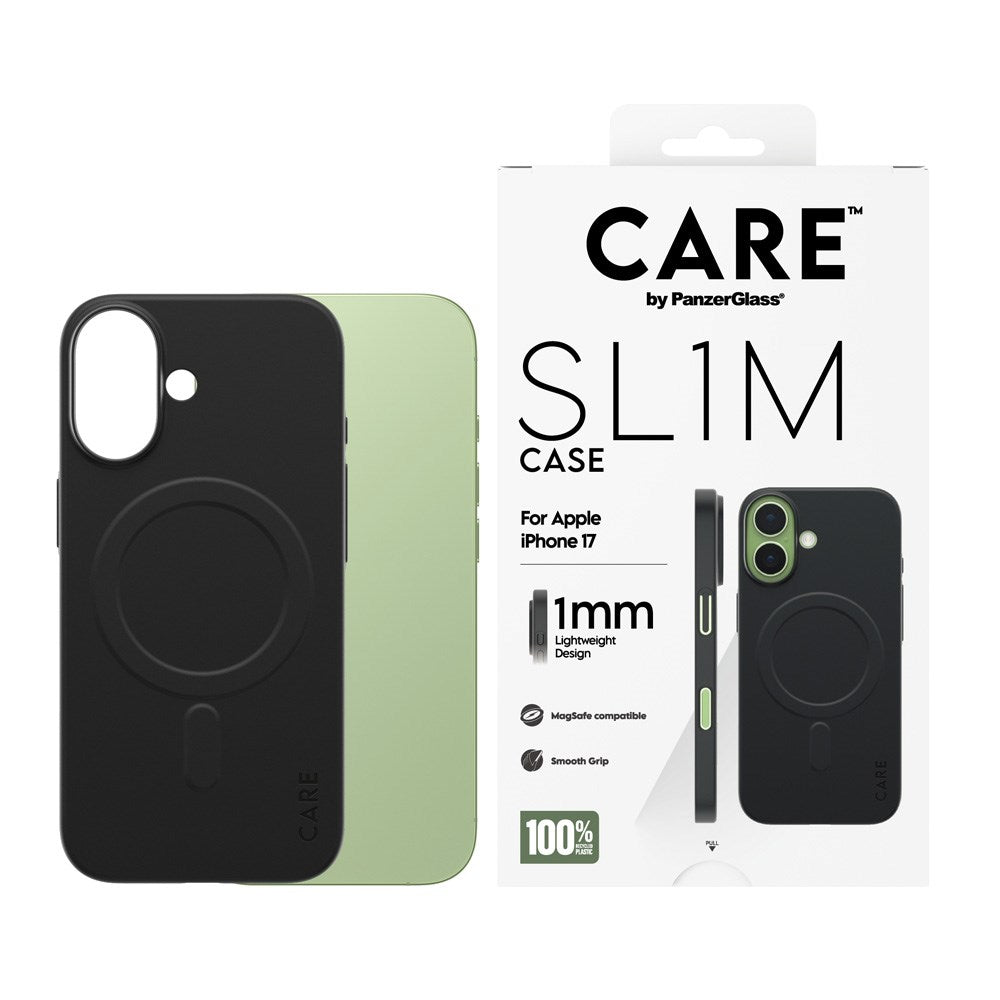 iPhone 17 CARE by PanzerGlass SL1M Case - MagSafe Compatible - Black