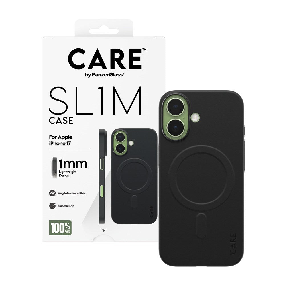iPhone 17 CARE by PanzerGlass SL1M Case - MagSafe Compatible - Black