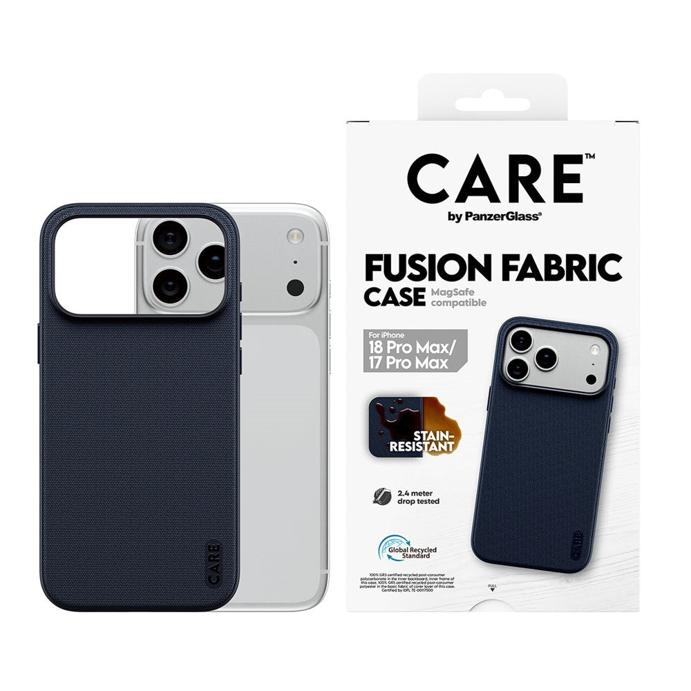 iPhone 18 Pro Max / 17 Pro Max CARE by PanzerGlass Fusion Fabric Case - MagSafe Compatible - Blue
