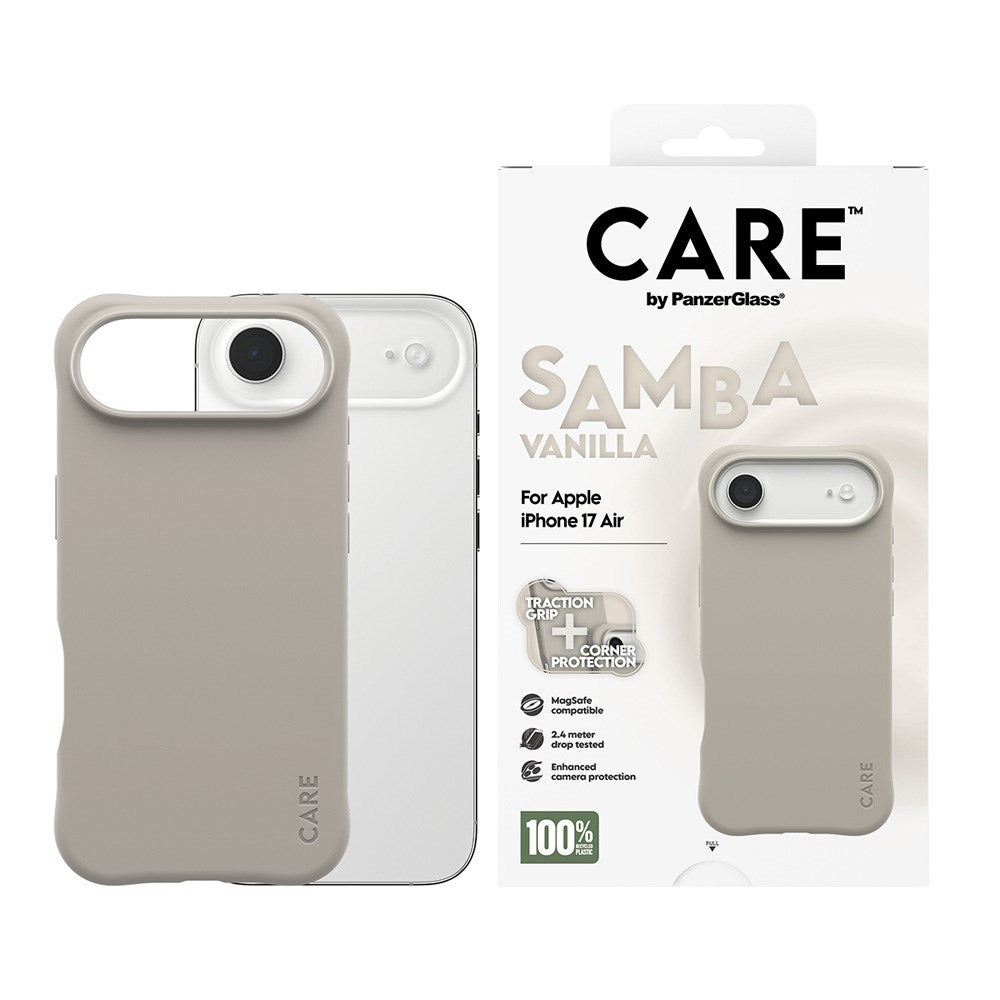 CARE by PanzerGlass iPhone Air Fashionable Samba Case - MagSafe Compatible - Vanilla