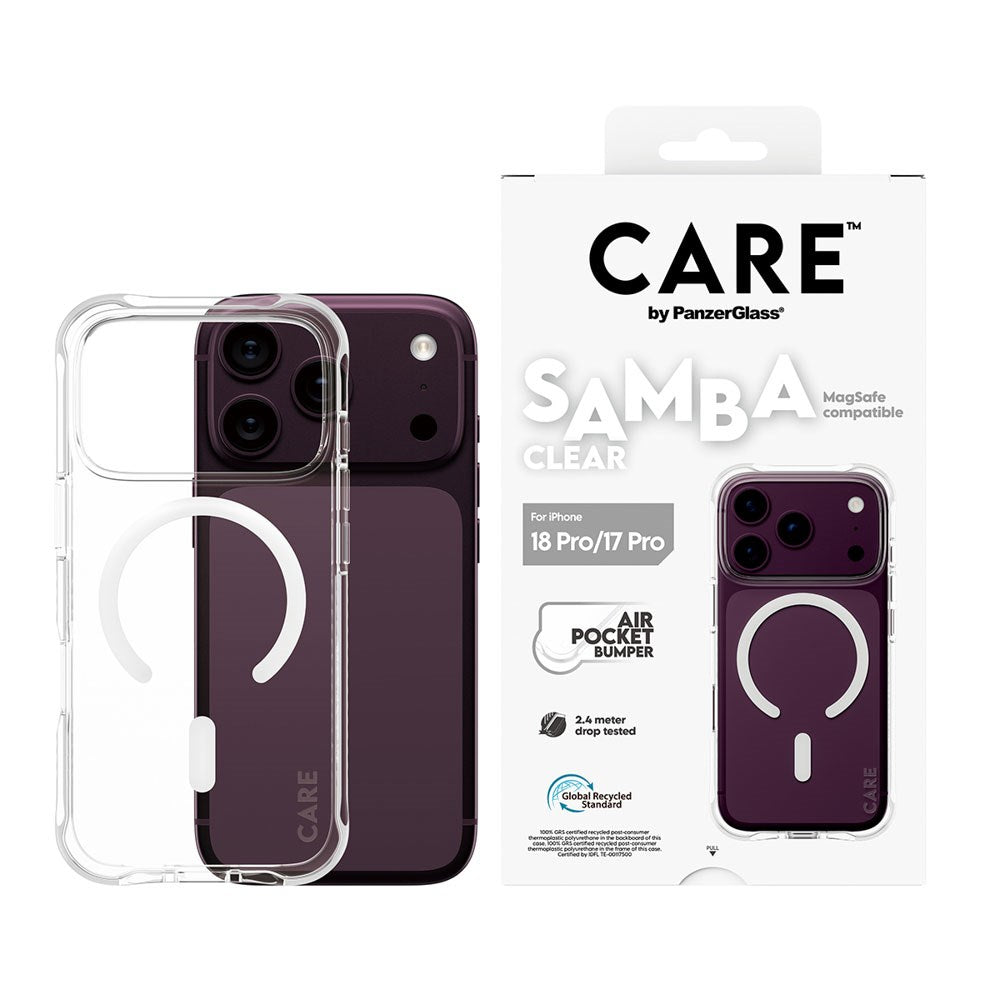 iPhone 18 Pro / 17 Pro CARE by PanzerGlass Fashionable Samba Case - MagSafe Compatible - Transparent