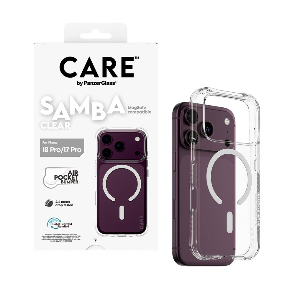 iPhone 18 Pro / 17 Pro CARE by PanzerGlass Fashionable Samba Case - MagSafe Compatible - Transparent