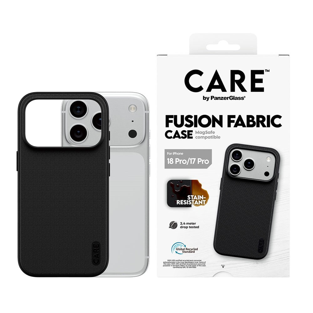 iPhone 18 Pro / 17 Pro CARE by PanzerGlass Fusion Fabric Case - MagSafe Compatible - Black