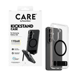 Samsung Galaxy S26 CARE by PanzerGlass Feature Kickstand Case - Qi Compatible - Transparent / Black