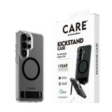 Samsung Galaxy S26 CARE by PanzerGlass Feature Kickstand Case - Qi Compatible - Transparent / Black