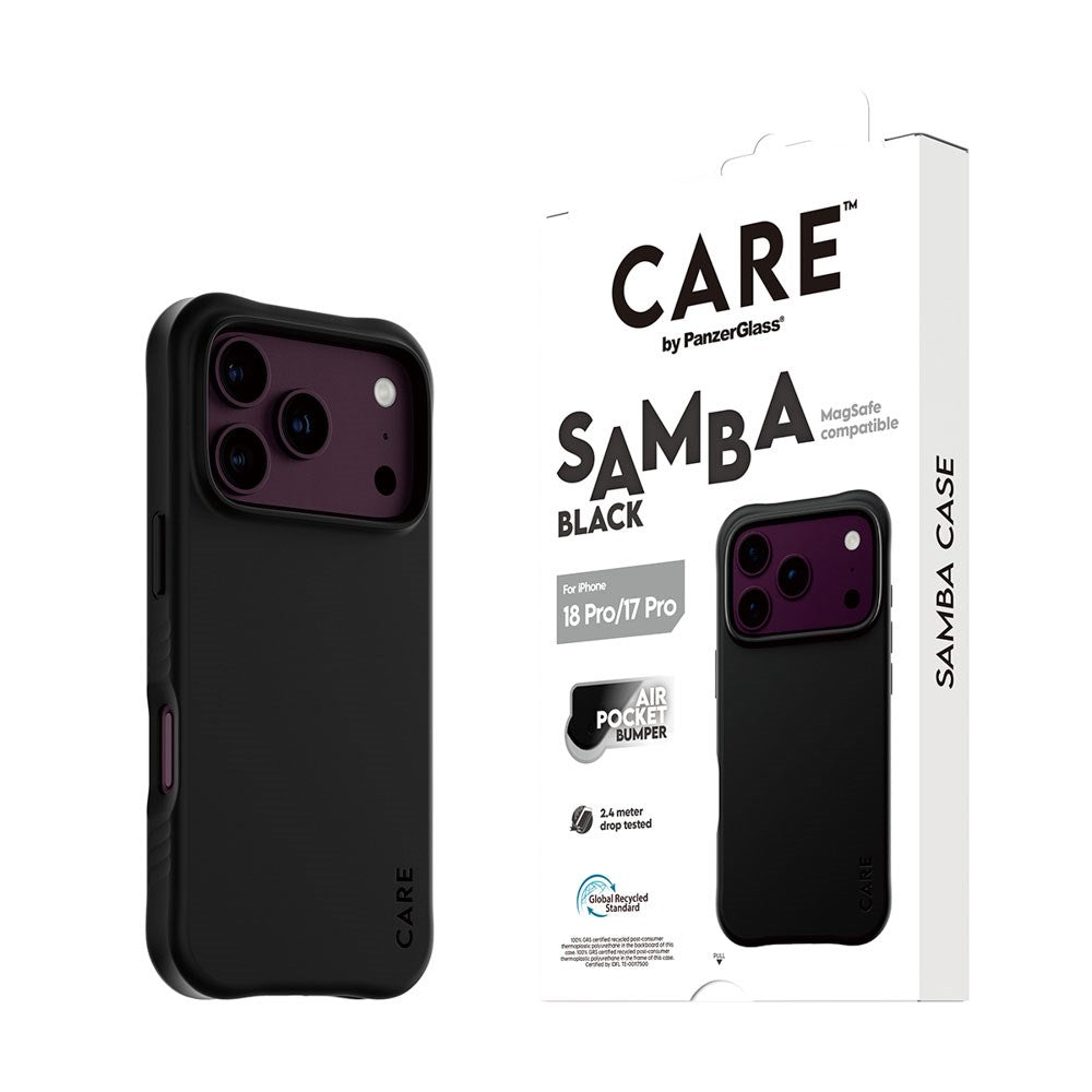 iPhone 18 Pro / 17 Pro CARE by PanzerGlass Fashionable Samba Case - MagSafe Compatible - Black