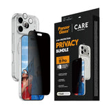 iPhone 18 Pro CARE by PanzerGlass 3-i-1 FLAGSHIP Bundle - Case / Privacy Screen Protector (UWF) / Camera Protection - Transparent / Black