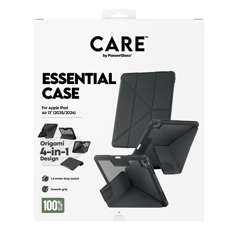 iPad Air 13" (2025 / 2024) Care by PanzerGlass Essential Case - Standing Function - Black