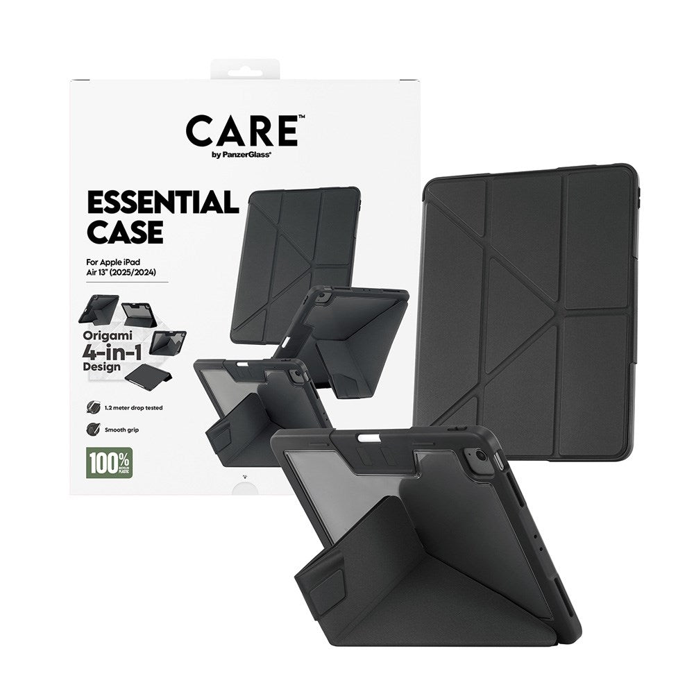 iPad Air 13" (2025 / 2024) Care by PanzerGlass Essential Case - Standing Function - Black