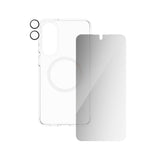 CARE by PanzerGlass Samsung Galaxy S25 Edge 3-i-1 FLAGSHIP Bundle - Case / Privacy Screen Protector (UWF) / Camera Protection - Transparent / White